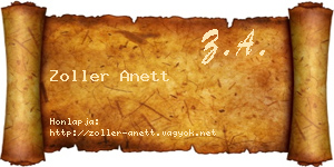 Zoller Anett névjegykártya